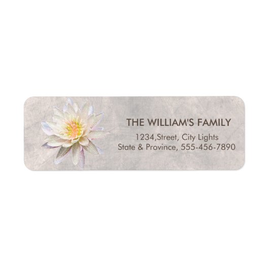 Lotus Yoga Meditation Floral Return Labels (Voorkant)