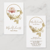 *~* Lotus Yoga Meditation Mindfulness Gold Glitter Visitekaartje (Voorkant / Achterkant)