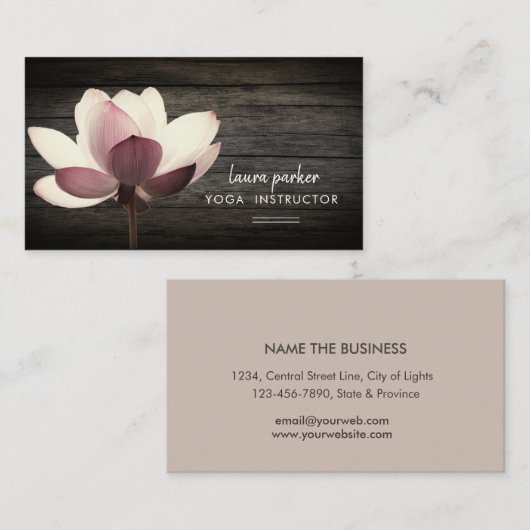 Lotus Yoga Meditation Zen  Wood Visitekaartje (Voorkant / Achterkant)
