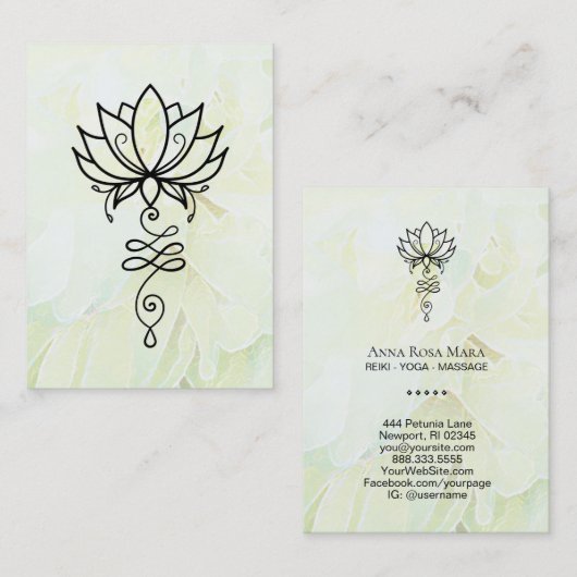 *~* Lotus Yoga Nirvana Sacred Geometry Peony Visitekaartje (Voorkant / Achterkant)