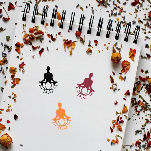Lotus Yoga Sign Rubberstempel