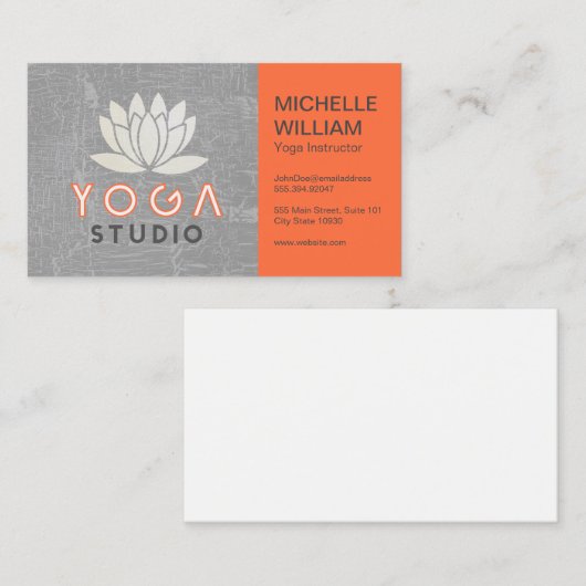 Lotus | Yoga Studio | Leskaart instructeur Visitekaartje (Voorkant / Achterkant)