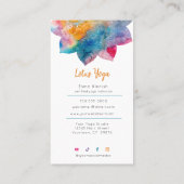 Lotus Yoga Waterverf Splash Serene Studio Busine Visitekaartje (Achterkant)