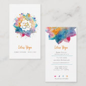 Lotus Yoga Waterverf Splash Serene Studio Busine Visitekaartje (Voorkant / Achterkant)