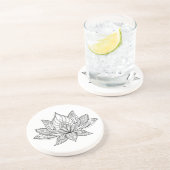 Lotus Zandsteen Onderzetter (Zijkant)