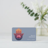 Lotus Zegen | Hamsa Hand Visitekaartje (Staand voorkant)