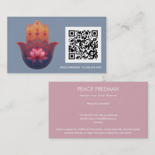 Lotus Zegen Hamsa Hand Visitekaartje