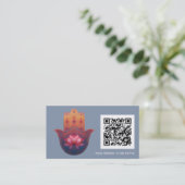 Lotus Zegen | Hamsa Hand Visitekaartje (Staand voorkant)