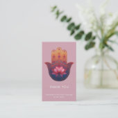 Lotus Zegen | Hamsa Hand Visitekaartje (Staand voorkant)