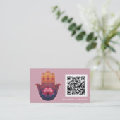 Lotus Zegen | Hamsa Hand Visitekaartje (Staand voorkant)