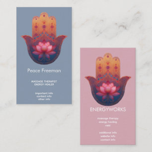 Lotus Zegen   Hamsa Hand Visitekaartje