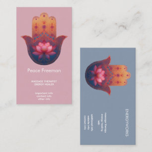 Lotus Zegen Hamsa Hand Visitekaartje