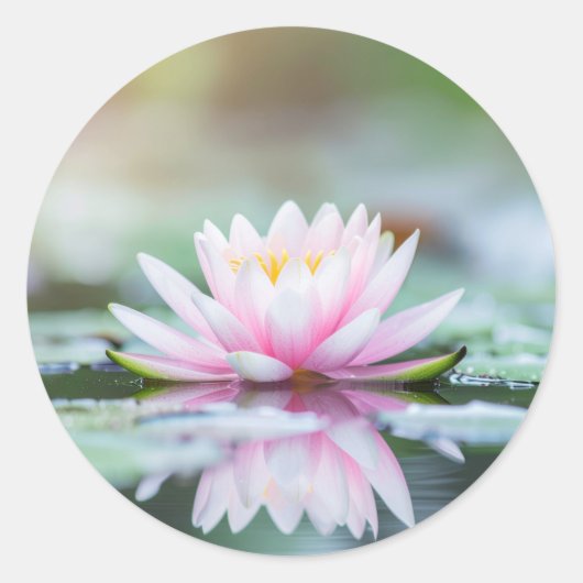 LOTUS - ZEN BOEDDHISME RONDE STICKER (Voorkant)