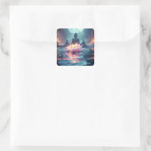 LOTUS - ZEN BOEDDHISME VIERKANTE STICKER (Tas)