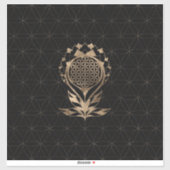 Lotus - zwart en goud sticker (Vel)