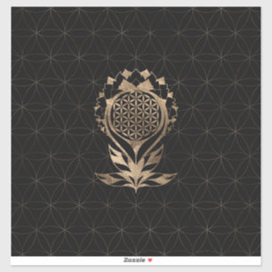 Lotus - zwart en goud sticker