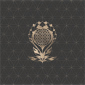 Lotus - zwart en goud sticker (Voorkant)