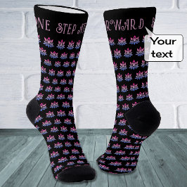 Lotusbloem aangepast tekstpatroon zwart sokken