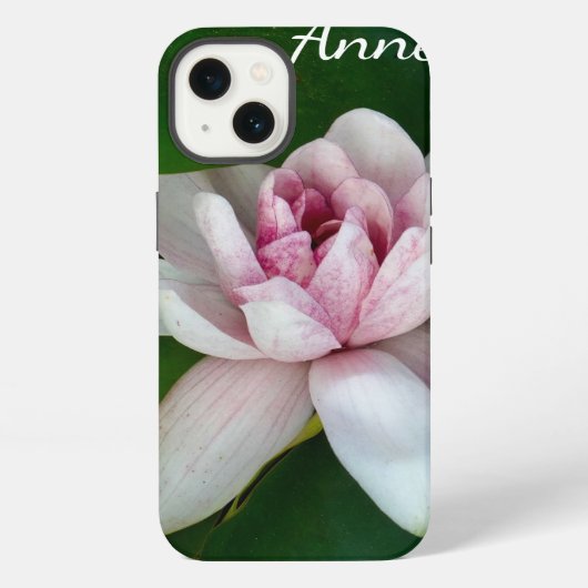 Lotusbloem Aangepaste Naam iPhone Hoesje (Achterkant)