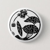 Lotusbloem cirkel ronde button 5,7 cm (Voorkant)