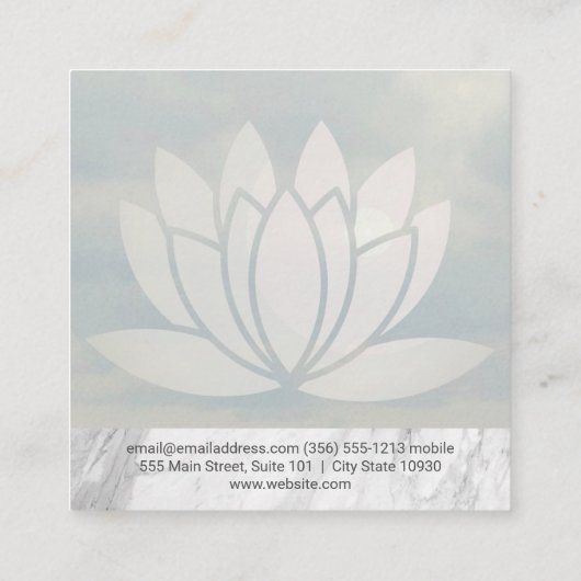lotusbloem | Day Spa | massagetherapeut Vierkante Visitekaartje (Achterkant)