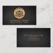 Lotusbloem en maanfasen visitekaartje (Voorkant / Achterkant)