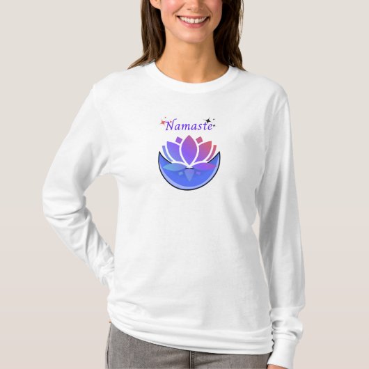  lotusbloem en maanontwerp T-Shirt. T-shirt (Voorkant)