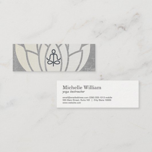 lotusbloem | Hand | yogahouding Mini Visitekaartje (Voorkant / Achterkant)