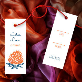 Lotusbloem Hanglabel Maat Kleding Displaykaart Mini Visitekaartjes