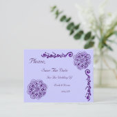 Lotusbloem (Henna) (Paars) Aankondigingskaart (Staand voorkant)