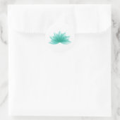 Lotusbloem in blauwgroen kleur ronde sticker (Tas)