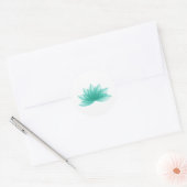 Lotusbloem in blauwgroen kleur ronde sticker (Envelop)