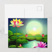 Lotusbloem in een vijver briefkaart (Voorkant / Achterkant)
