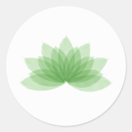 Lotusbloem in groene kleur ronde sticker