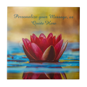 Lotusbloem in Water Zen-meditatie Personaliseren Tegeltje