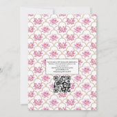 Lotusbloem Indiase QR Code RSVP Huwelijk Kaart (Achterkant)