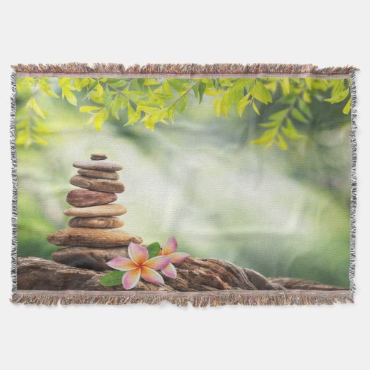 Lotusbloem Landschap, Zen Stenen Deken (Voorkant)
