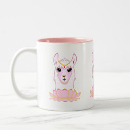 Lotusbloem & Llama Koningin Tweekleurige Koffiemok