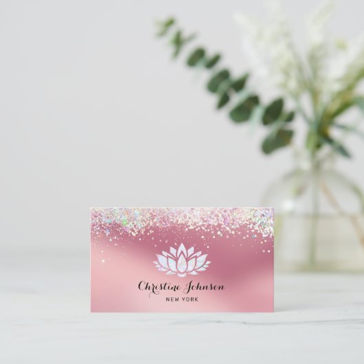 Lotusbloem logo visitekaartje (Staand voorkant)