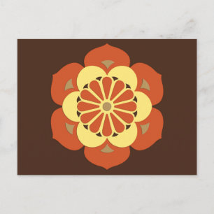 Lotusbloem Mandala, Bruin, Roest en Geel Briefkaart