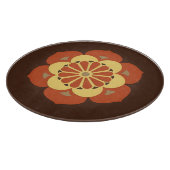 Lotusbloem Mandala, Bruin, Roest en Geel Snijplank (Hoek)