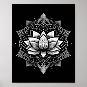 Lotusbloem Mandala Heilige Geometrie Geometrische Poster