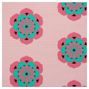 Lotusbloem Mandala, Koraalroze en Turquoise Stof