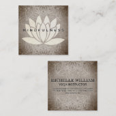Lotusbloem Mandala Patroon Gemarmerde Textuur Vierkante Visitekaartje (Voorkant / Achterkant)