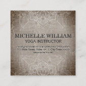 Lotusbloem Mandala Patroon Gemarmerde Textuur Vierkante Visitekaartje (Achterkant)