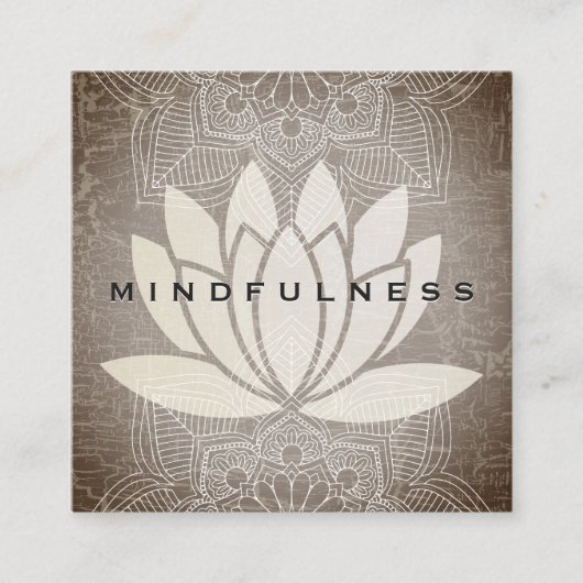 Lotusbloem Mandala Patroon Gemarmerde Textuur Vierkante Visitekaartje (Voorkant)