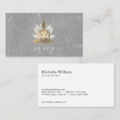 Lotusbloem / Marmergrijs | Yoga Visitekaartje (Voorkant / Achterkant)