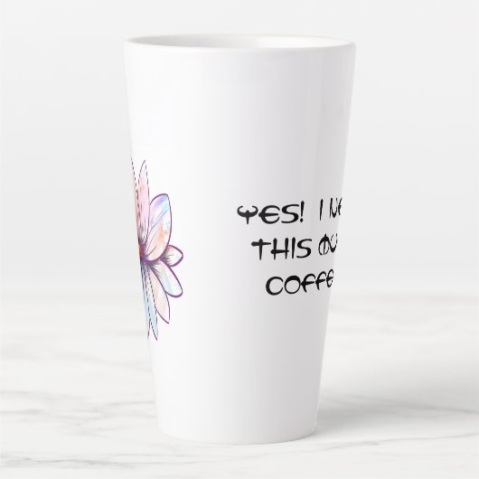 Lotusbloem met standlatten latte mok (Voorkant)