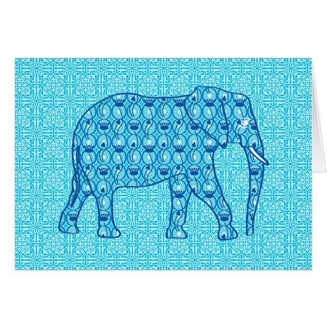 Lotusbloem olifant - turquoise (Voorkant Horizontaal)