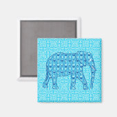 Lotusbloem olifant - turquoise magneet (Voorkant / Achterkant)